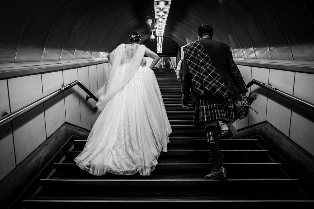 B&W - Subway Wedding Session (10)