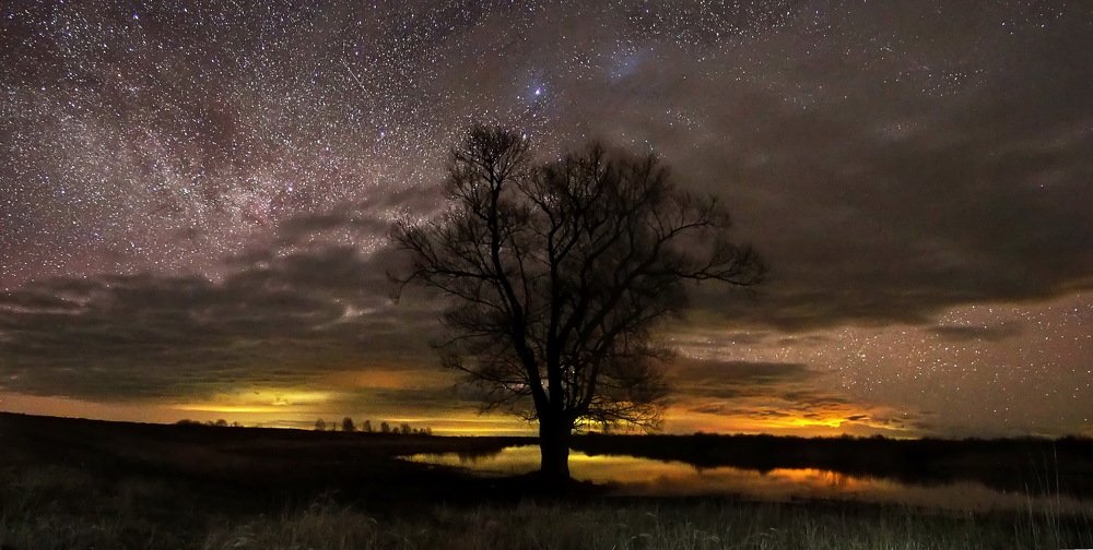 Milky Way stars and Clouds panoram