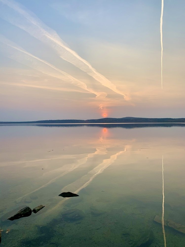 Закат на Уральском озере