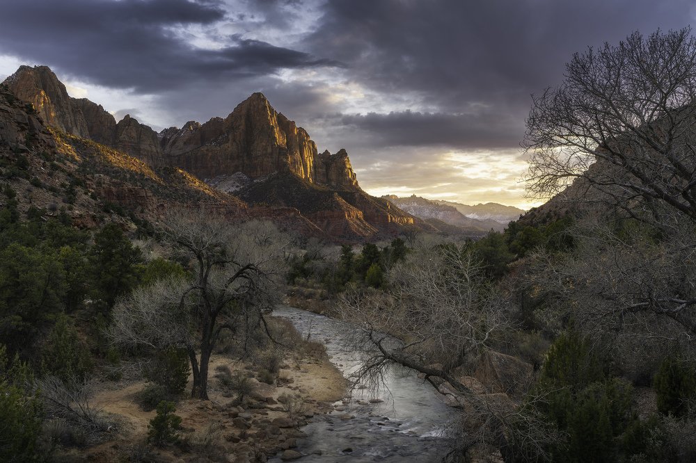 Sunset in Zion Park, USA