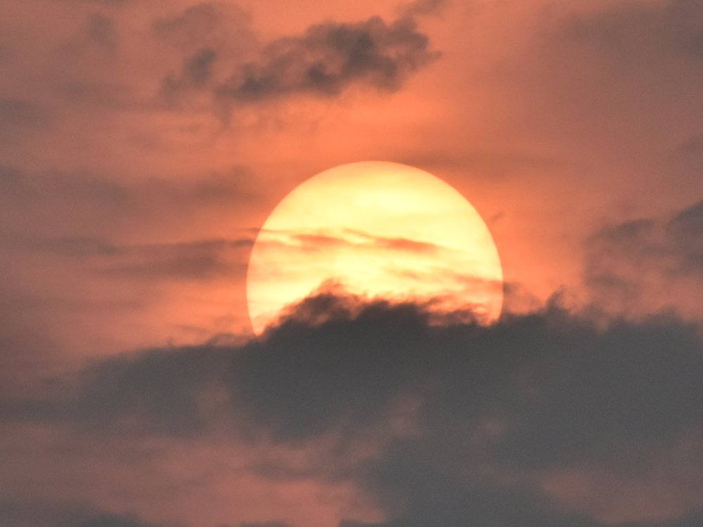 Sunrise on a cloudy sky