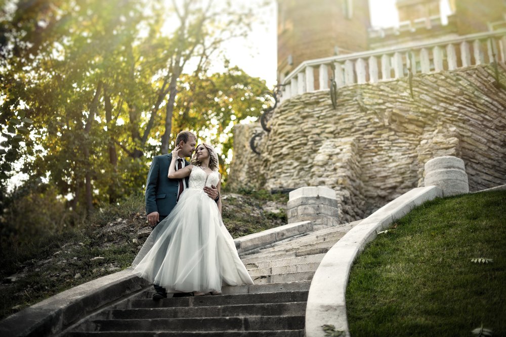 Закат у замка