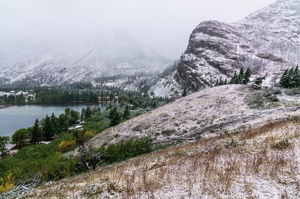 A fresh blanket of snow on the mountains