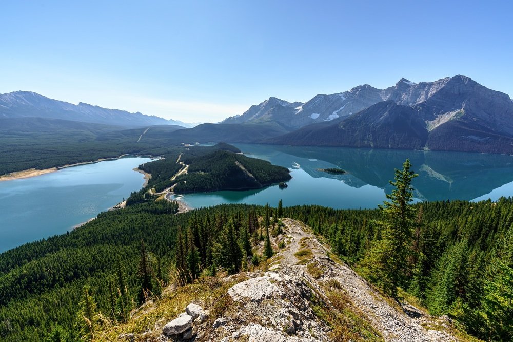 A view of the lakes from the mountain