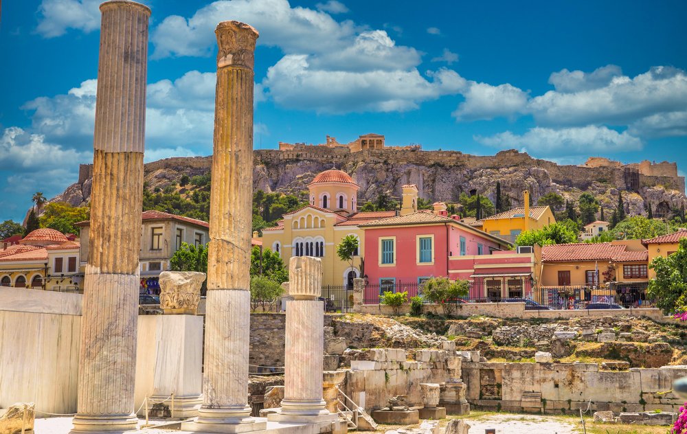 Athens view-Acropolis from Monastiraki