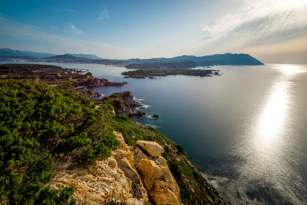 View of Six-Four from Embiez Island, also known as Paul Ricard's Island