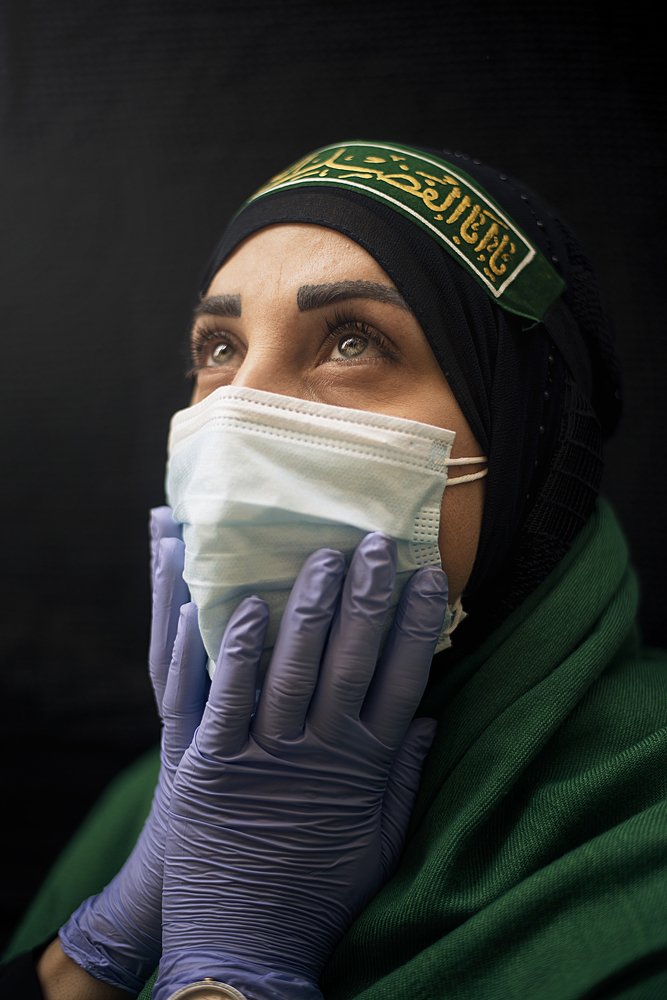 Beautiful eyes and protection from the virus covid 19