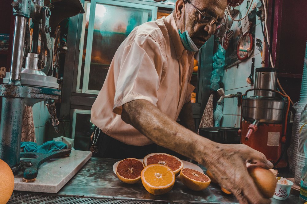 The seller of juices.