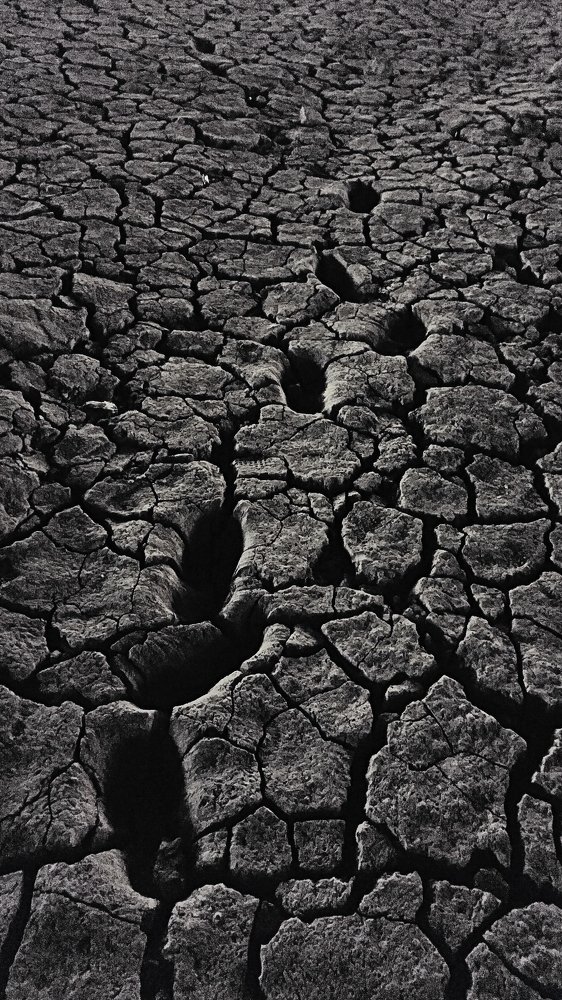 Dirty human footprints