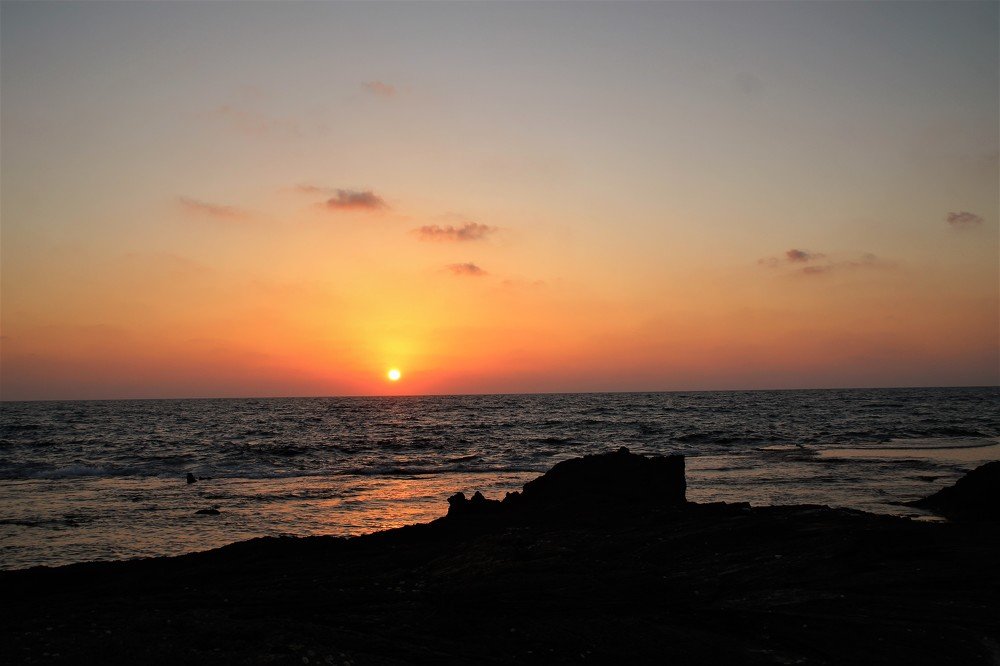 Закат на море.