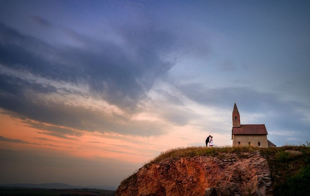 Last sunrise near church