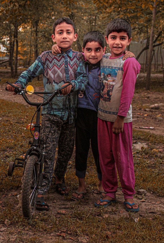 Happy kids from sad mountains