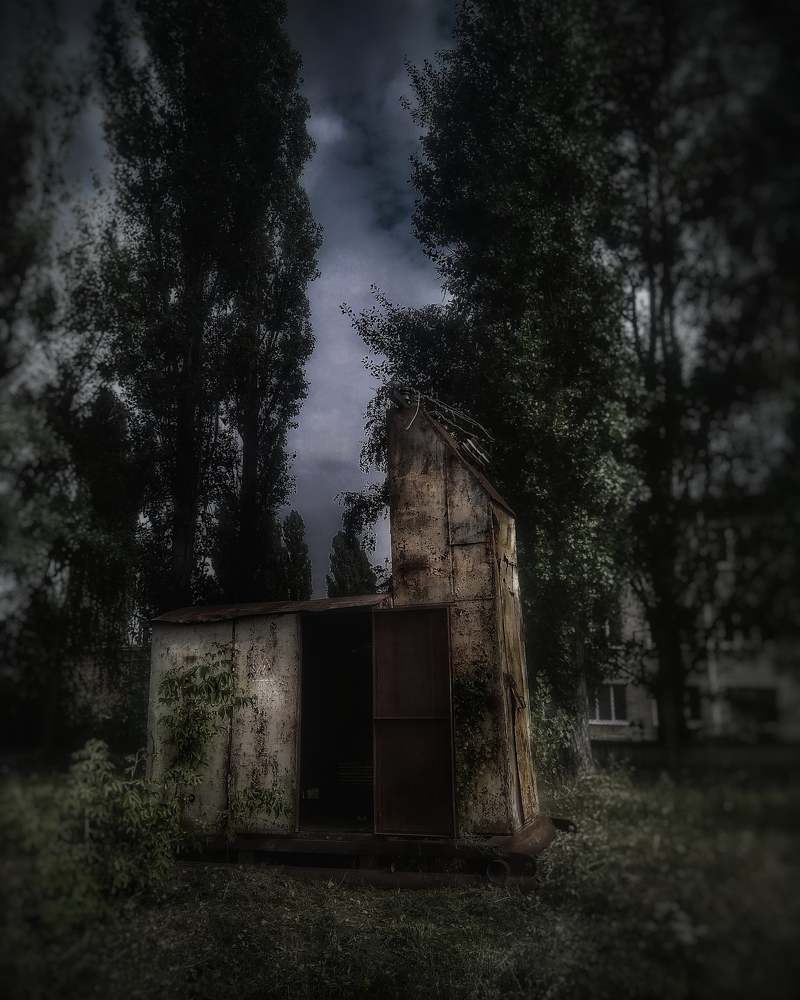 За открытыми дверями