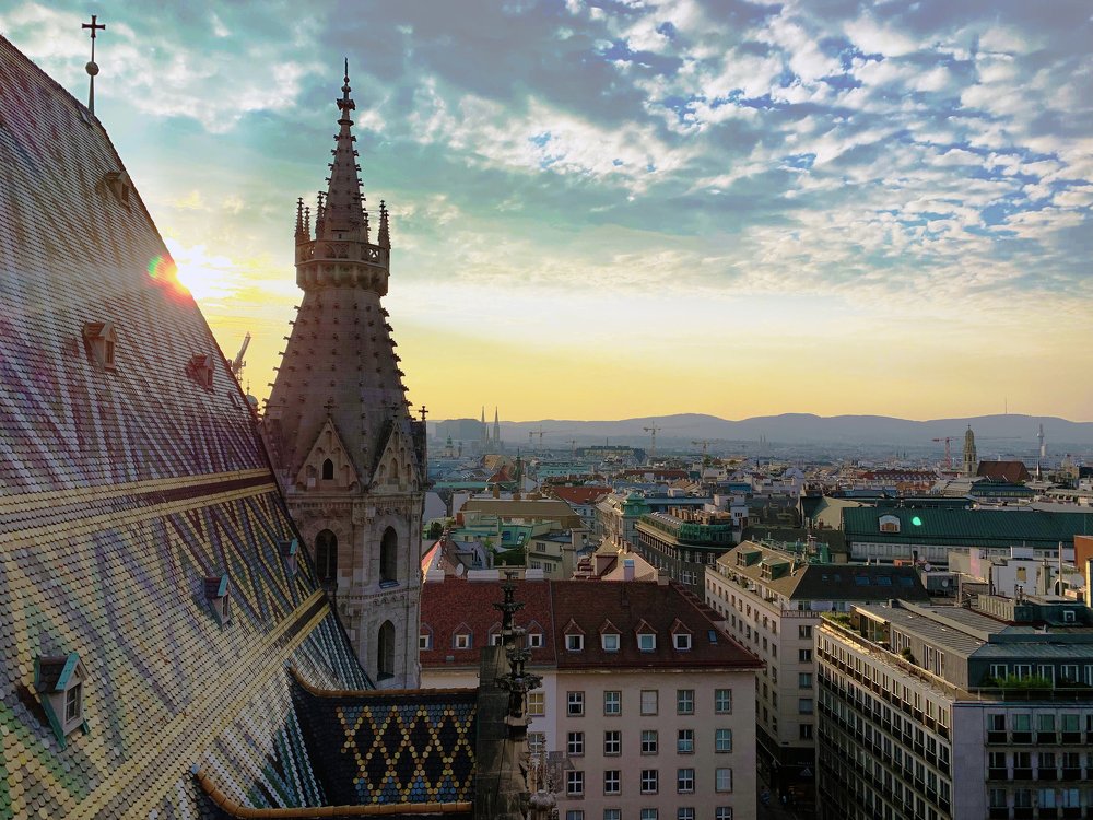 View from St. Stephan's Cathedral at the sunset