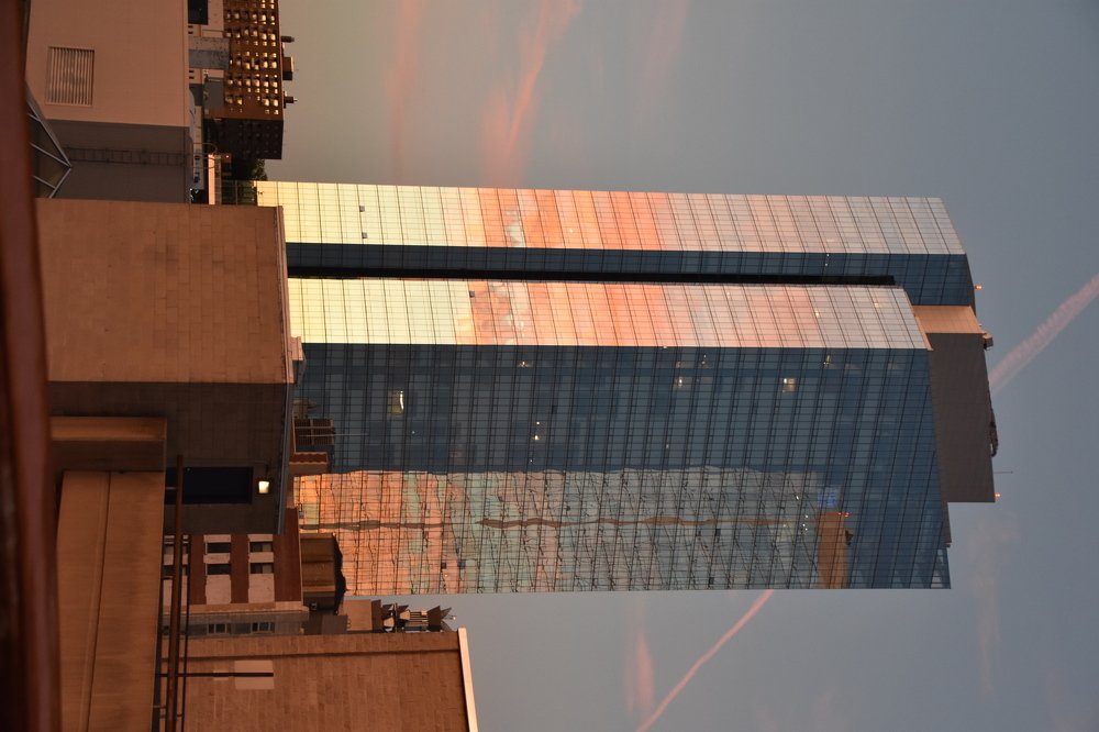 Building at sunset