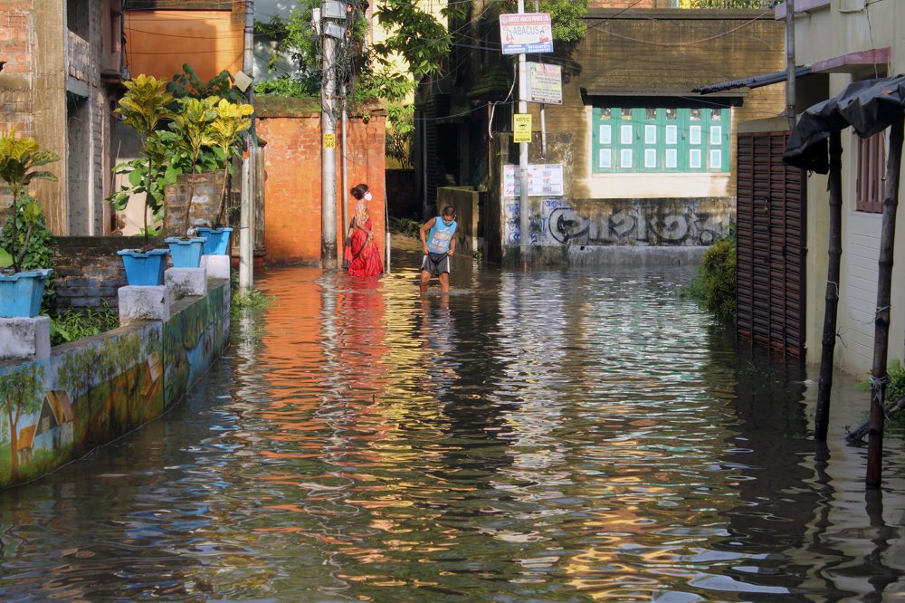 Waterlogged street.