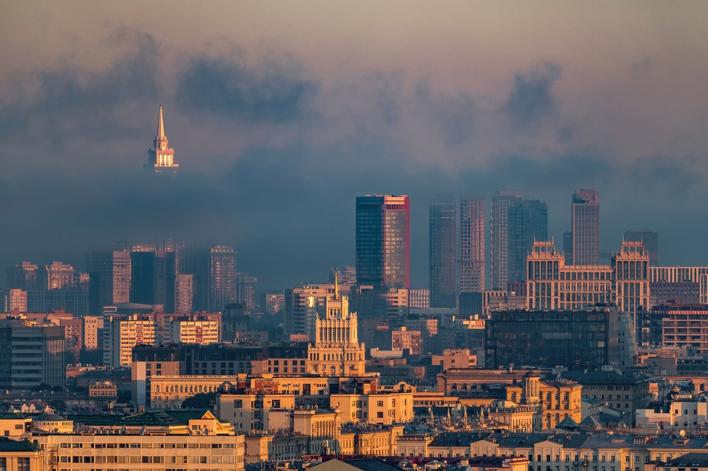 Foggy morning in Moscow