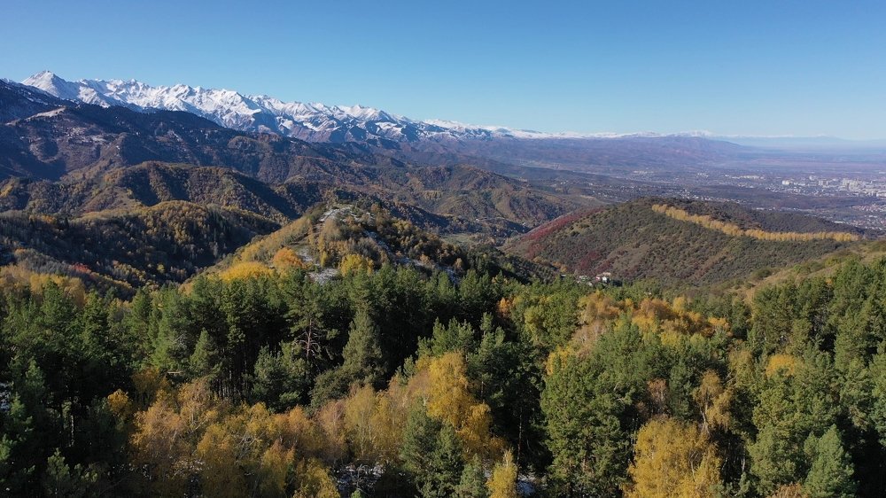 Early autumn in the Butakovka gorge, Zailiyskiy Alatau. Spurs of the Northern Tien Shan.