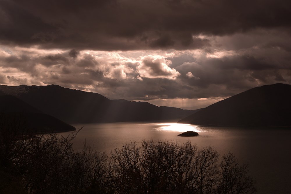 Sunset in the lakes prespes florina Greece