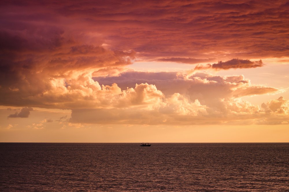 The Black Sea and colorful sky