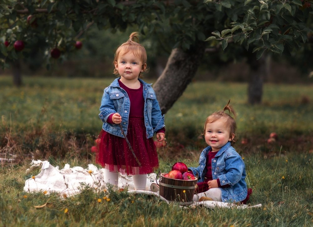 Apple picking with the twins