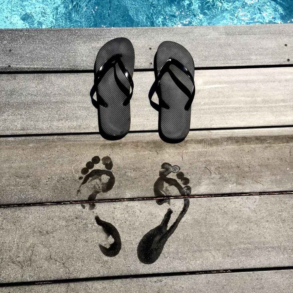 Tracks after pool