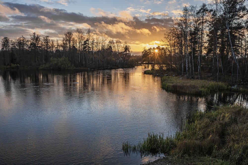 Закат на озере Вуокса