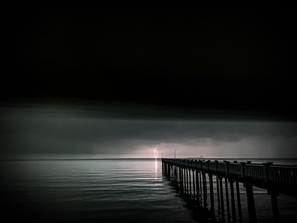 Lightning in the middle of the sea