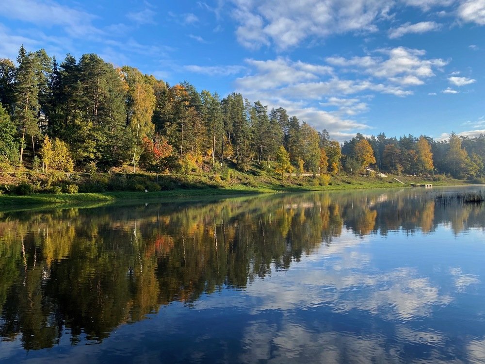 Рассвет на реке Огре Латвия/
