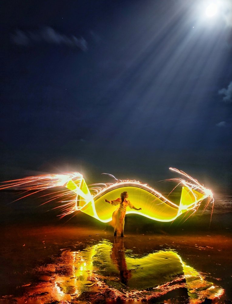 Dancing to the moon