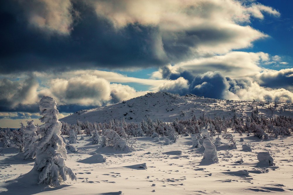 Зима на горе Малый Иремель, Южный Урал