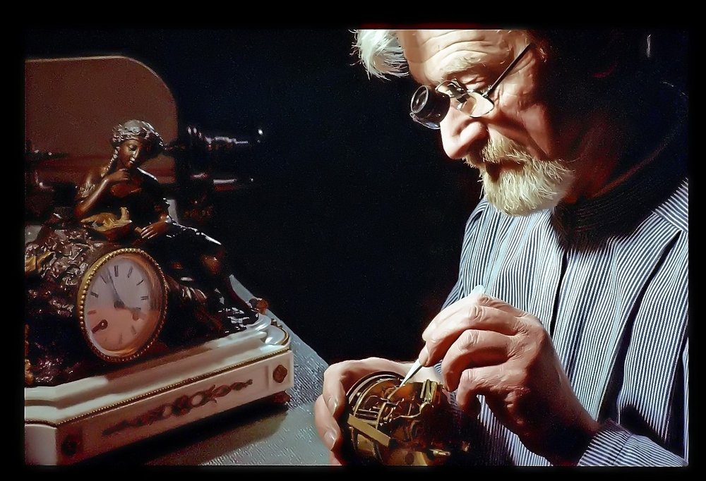 The young girl and the clockmaker