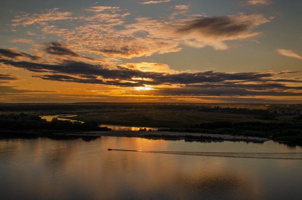 illuminated by the rays of the sun