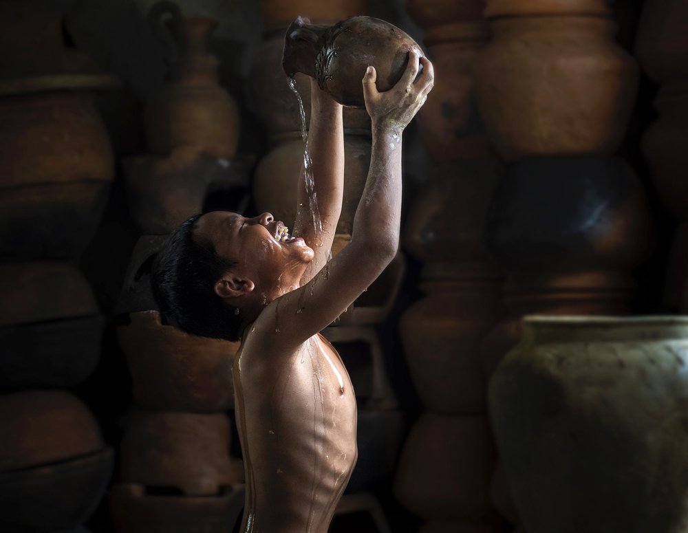 Pottery village boy!