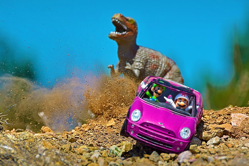 Mario and Luigi in the Jurassic World