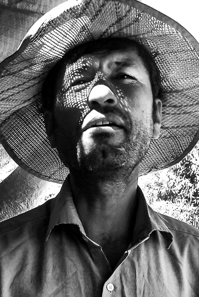 The shadow of the hat