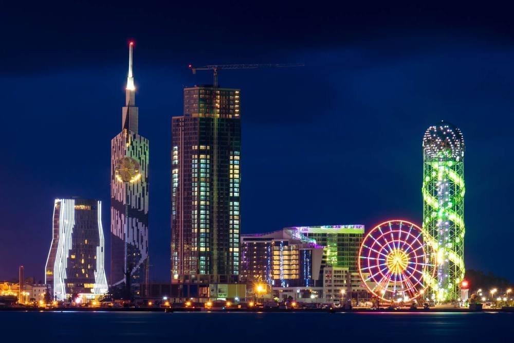 Ночной Батуми - вид со стороны моря