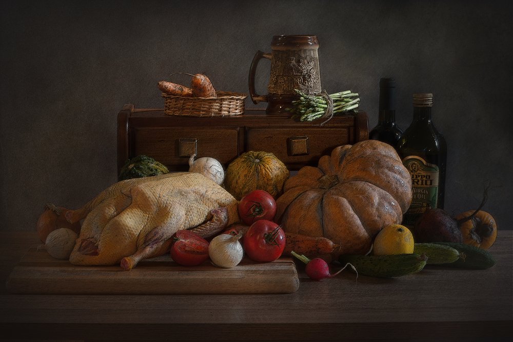 Утка с овощами