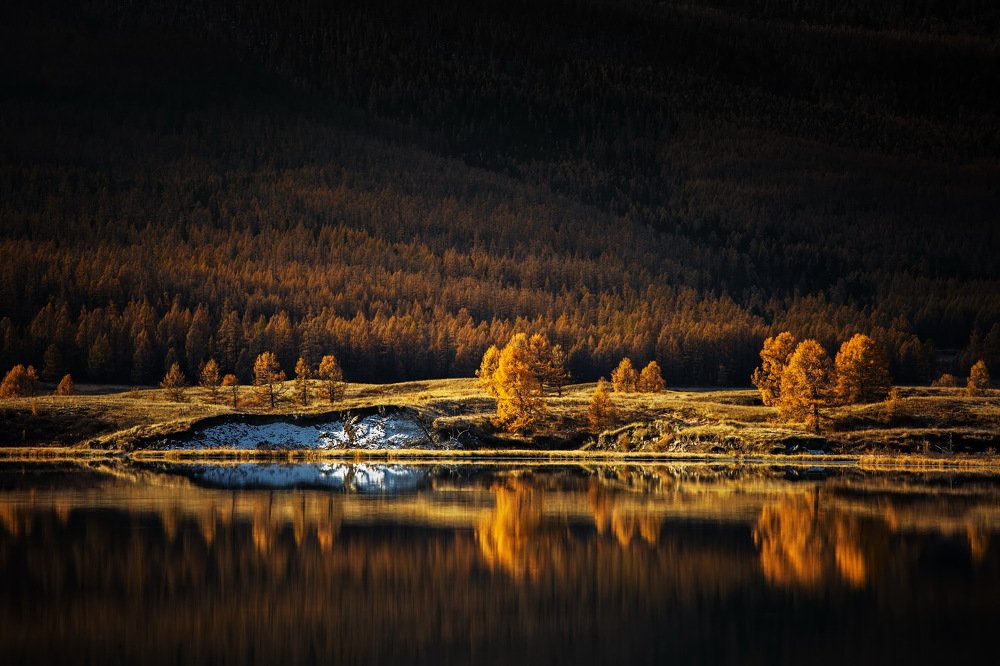 Отражение озера Джангысколь (Алтай)