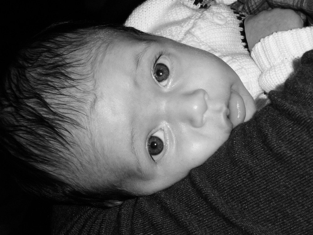 Baby on mother's lap