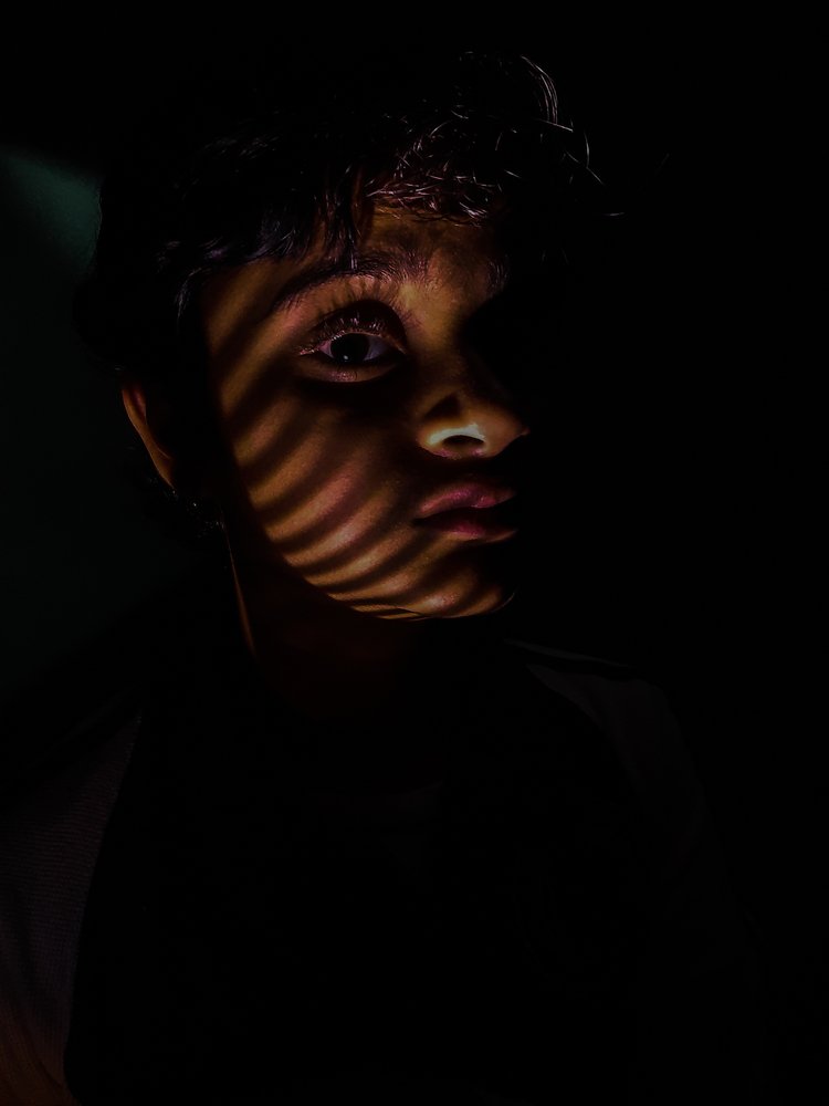 Stripes on her cheek