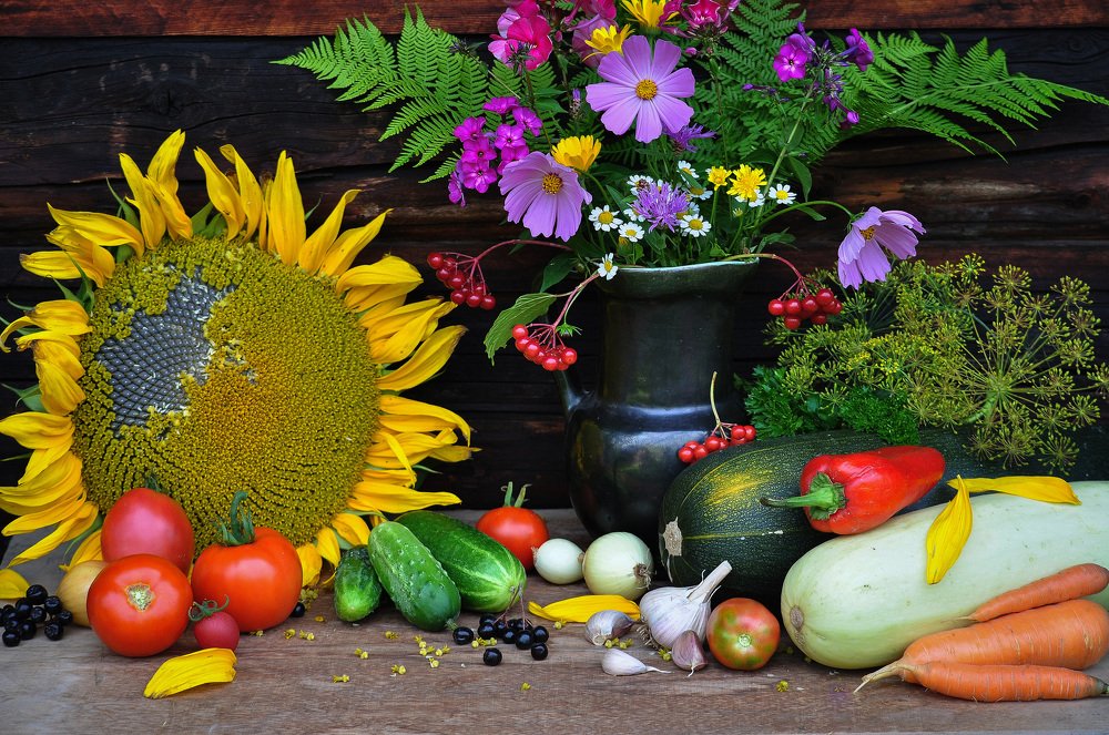 Домашний натюрморт с овощами