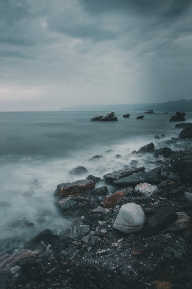 The coast of Mount Athos in Greece