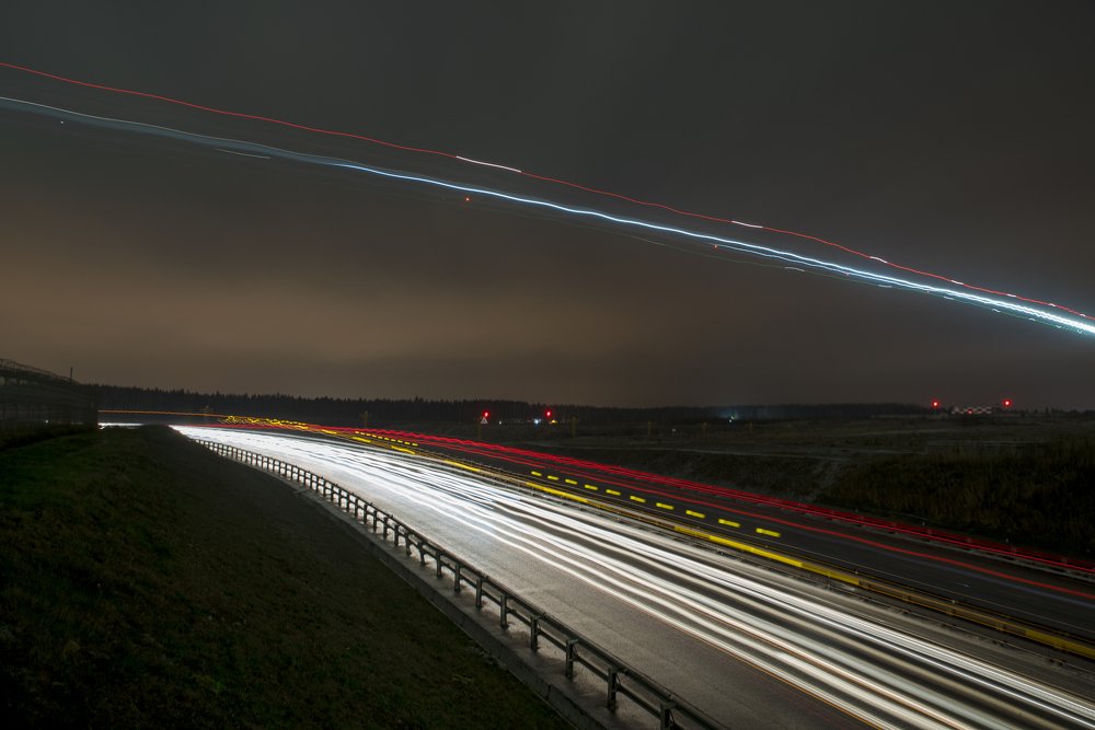 След самолёта.