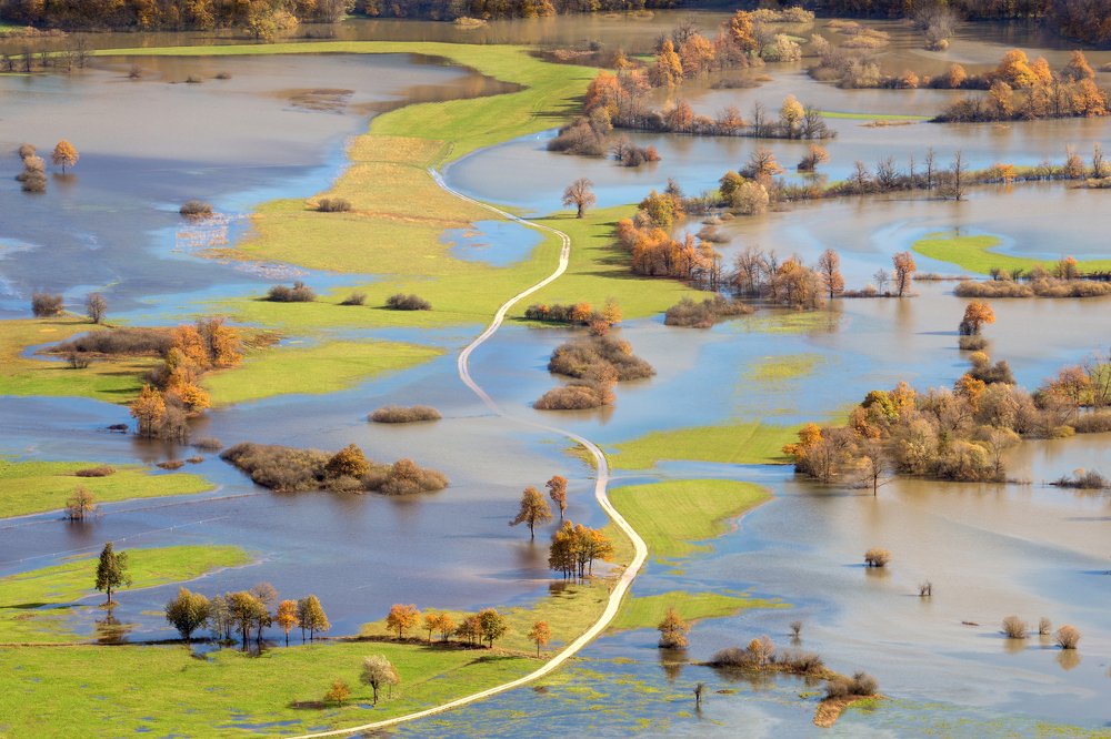 Flooded Planina field (Slovenia)