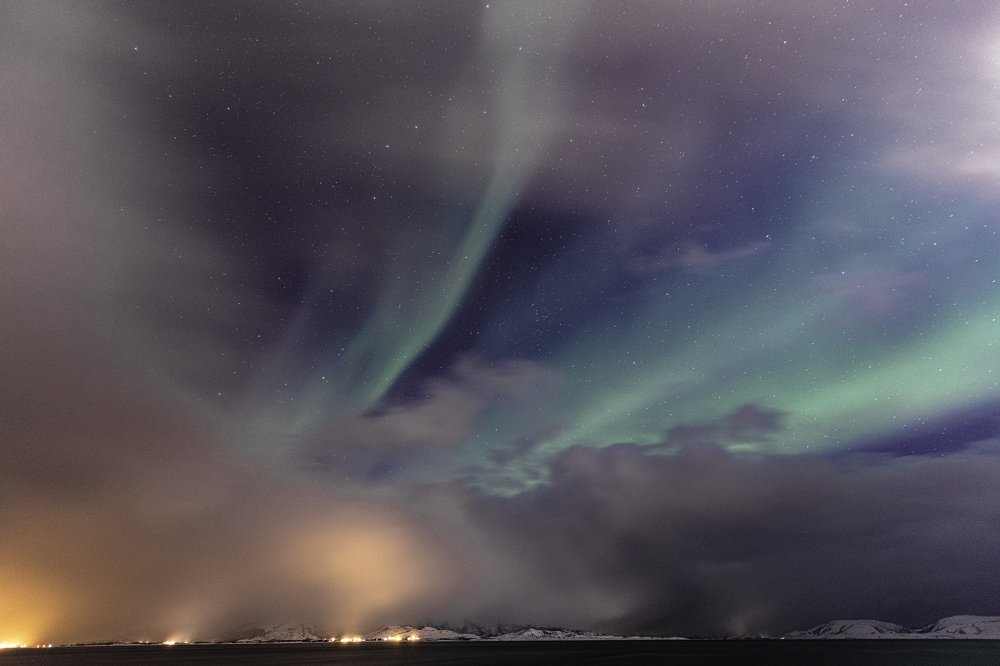 Cloudy Aurora over Lodingen, Norway