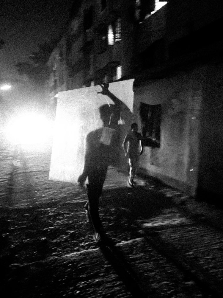 Shadow through the glass