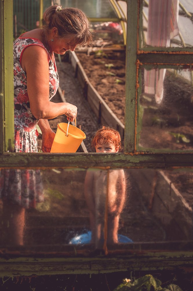 Купание в теплице