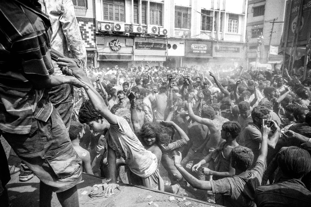 Holi Festival in Black and white