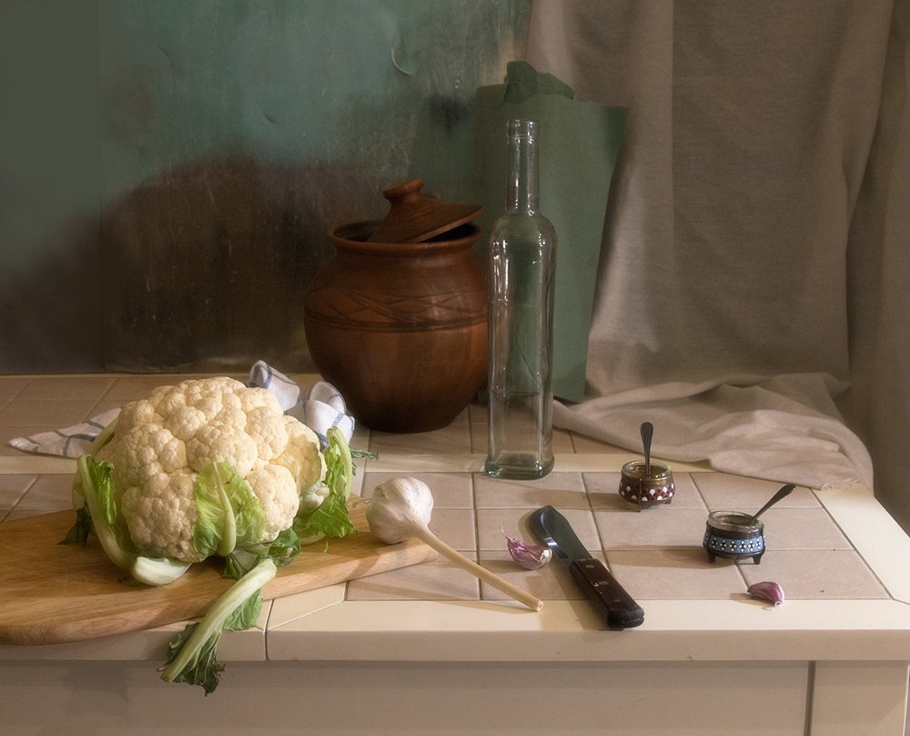 С цветной капустой.